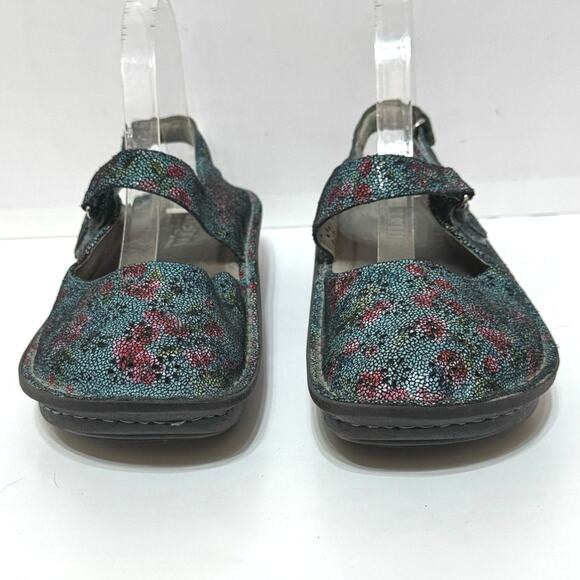 Alegria Women’s Jemma  Mary Jane Clogs Blue Green Floral Size 38 EU / US 8-8.5 - Picture 2 of 12